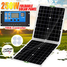 250W 18V Folding Solar Panel Kit Monocrystalline 100A Controller Camping RV Van