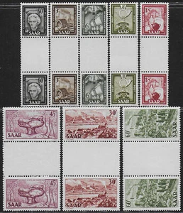 1951 Saar Französische Besatzungspaare Interspace 8v. postfrisch Unified Nr. 283/90 - Bild 1 von 1