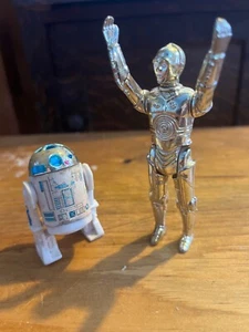 Vintage 1977 Star Wars C-3P0 & R2-D2 Original Kenner Figures Hong Kong - Foto 1 di 6