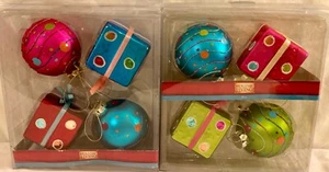 Holiday Living Glas Weihnachtsschmuck Kugeln Geschenke blau rosa grün - Bild 1 von 4