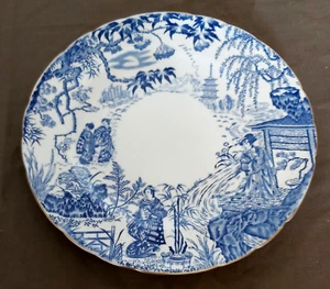 Vintage Blue & White Royal Crown Derby Plate Oriental Pattern In Good Condition - Picture 1 of 4
