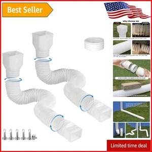 Flexible 2 Pack Downspout Extension with Connector & 4 Adapters for Drainage - Picture 1 of 8
