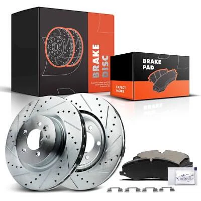 Rotores de freno perforados y pastillas de freno de cerámica para Land Rover Range Rover LR4 delantero Foto 1 de 4