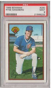 1989 Bowman #30 - RYNE SANDBERG - PSA 9 Mint - Chicago Cubs  - Picture 1 of 2