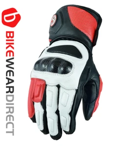 Motociclismo Moto Guantes Motorista Cuero Ce Carbono Fibra Armadura Con Salidas - Imagen 1 de 28