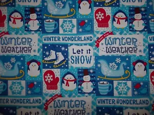 Handmade.cotton fitted crib sheet/Winter Wonderland/Snowmen/Blue/Red - Picture 1 of 2