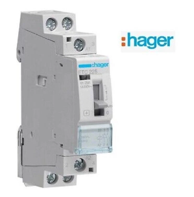 Contacteur chauffe-eau jour/nuit-25A -2F - 230 V Hager ETC225. Prix toutes taxes - Photo 1/1