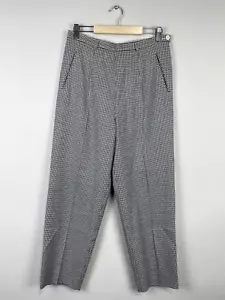 Vintage Yves Saint Laurent Variation Paris Check Print Women's Wool Pants Sz 12 - Picture 1 of 21