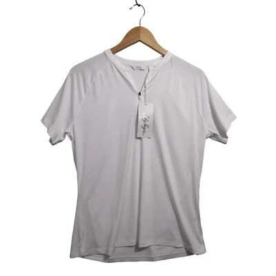 Camisa polo de golf Dama Hagen para mujer S blanca 1/4 cremallera deportiva manga corta ligera Foto 1 de 4