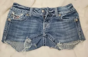 Pantalones Cortos Miss Me Denim Corte Talla 25 Puntada Gruesa Corte Deslumbrante Verano - Imagen 1 de 8