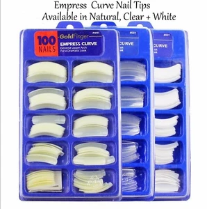 Empress Curve Nagelspitze Falscher Nagel Half Cov - Goldfinger - 100 verpackt - UK Lager 2 - Bild 1 von 15