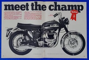 1966 NORTON MOTORCYCLE VINTAGE 2 PAGE PRINT AD ATLAS 750cc OHV TWIN ENGINE - Picture 1 of 1