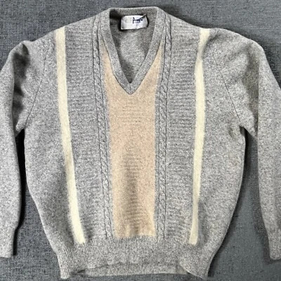 Suéter Pullover De Colección Pringle Of Scotland Para Hombres M Marrón Cuello en V Corderos Lana Foto 1 de 4