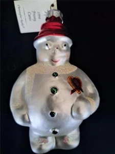 CHRISTOPHER RADKO 1994 ADORNO DE NAVIDAD FROSTY CARES POLONIA CINTA ROJA CORAZÓN - Imagen 1 de 3