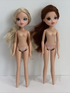 Bratz Moxie Girlz Girl Dolls X2 Brown Hair Brown Eyes Blond Hair Blue Eyes Nude - Picture 1 of 15