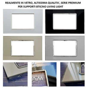Placche vetro compatibile bticino living light placca per supporti moduli LN4703 - Foto 1 di 32