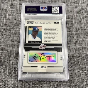 2003 Playoff Portraits Autograph Silver Tony Gwynn /25 PSA AUTO 8 POP 1 - Picture 1 of 4