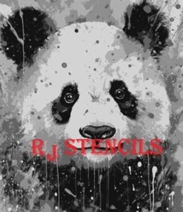 Multilayer step by step airbrush tattoo cake stencil PANDA A4 - Picture 1 of 1
