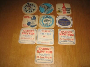 DRIP BEER MATS ALL RUM ADVERTS 9 + ONE DUPE VINTAGE? SEE PICTURES FOR CONDITION - Picture 1 of 2