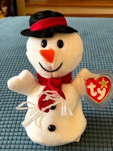 Ty Beanie Babies PALLA DI NEVE stile pupazzo di neve 4201 nuovo con etichetta protezione ritirato come nuovo - Foto 1 di 4