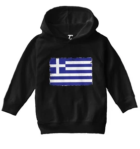 Distressed Greece Flag - Greek Pride Country Proud Toddler/Youth Hoodie - Picture 1 of 12