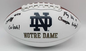 Logan Diggs Signed Notre Dame Fighting Irish Logo Football w/JSA COA Witness #1 - Picture 1 of 6