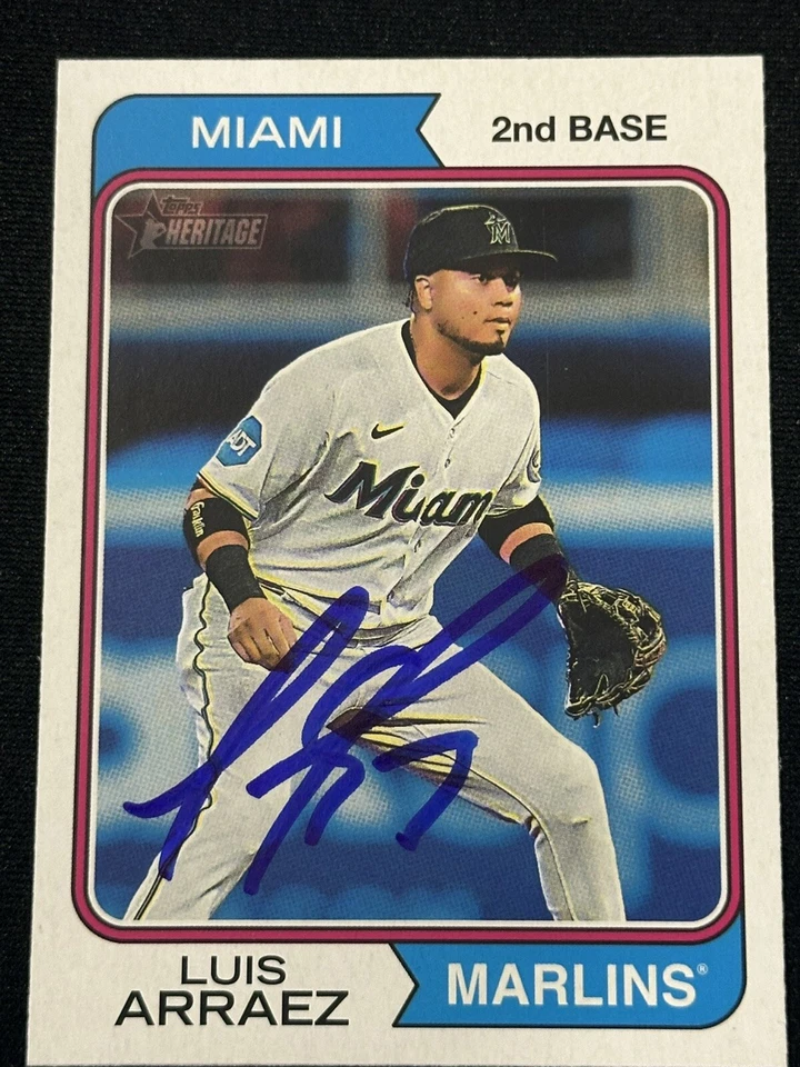 2023 Topps Heritage Signed Luis Arraez #615 Autographed Auto Marlins Card Padres - Image 1 of 1