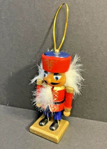Nutcracker hanging Christmas ornament, wood, moveable, 4" tall - Picture 1 of 9