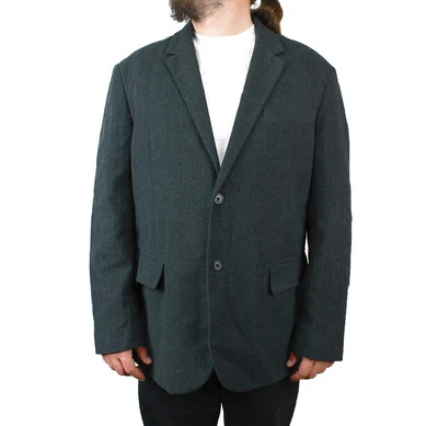 GAP Mens Blazer Sz XL 46L Dark Charcoal Gray Herringbone Corduroy Smoking Jacket - Image 1 of 4