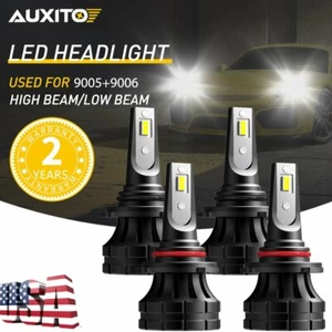 4X AUXITO 9005 9006 LED Headlight Kit Bulbs Hi Low Beam 6000K Super White Lamp - Imagen 1 de 12