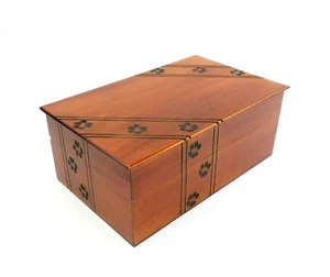 Large Pet Cremation Urn Cat Dog Paw Prints Wood Box Memorial Ashes Chest - Picture 1 of 7