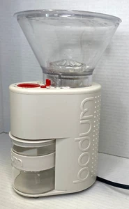 Bodum Bistro Burr Electric Coffee Grinder in WHITE 10903-3 Tested Working - Picture 1 of 7