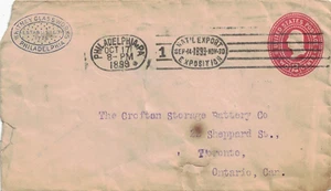 1899 Philadelphia, PA Nat'l Export Expo. Cancel on Whitney Glassworks Adv. Cover - Picture 1 of 1