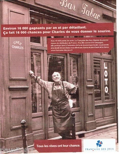 REKLAME WERBUNG 036 1999 Française de Jeux Kaffee Tabak bei Charles - Bild 1 von 1