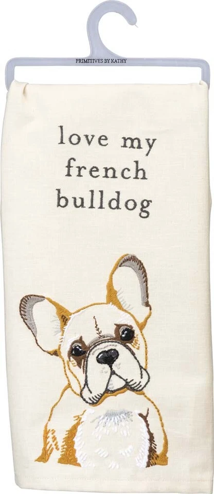 Полотенце для посуды с вышивкой French Bulldog Love - Изображение 1 из 1