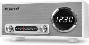 Victrola Broadway Bluetooth Radiowecker mit großer Digitalanzeige weiß - Bild 1 von 4