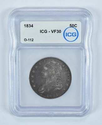 1834 Capped Bust Half Dollar O-112 VF30 ICG *9043 - Image 1 of 3