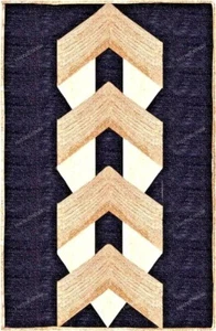 4 x 7 Feet Bohemian Jute Area Rug Handmade Indian Hand Woven Black Carpet - Picture 1 of 9