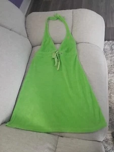 Ralph Lauren Blue Label Poly Terry Cloth Halter Dress Swim Cover-Up Green S/M - Picture 1 of 5