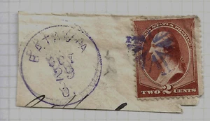 Sc #210 BATAVIA VIOLA RADIALE fantasia annullo 2 centesimi Washington 1883 US P9 - Foto 1 di 1