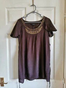 Brown beaded top by Dorothy Perkins size 10 - Picture 1 of 6