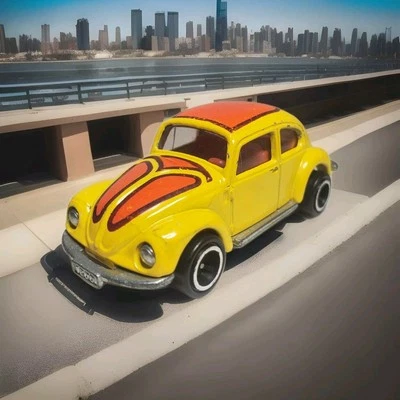 1977 TOMICA Volks Wagen Volkswagen 1200LSE #F20 amarelo/vermelho 1:60 carro fundido vintage - Imagem 1 de 4