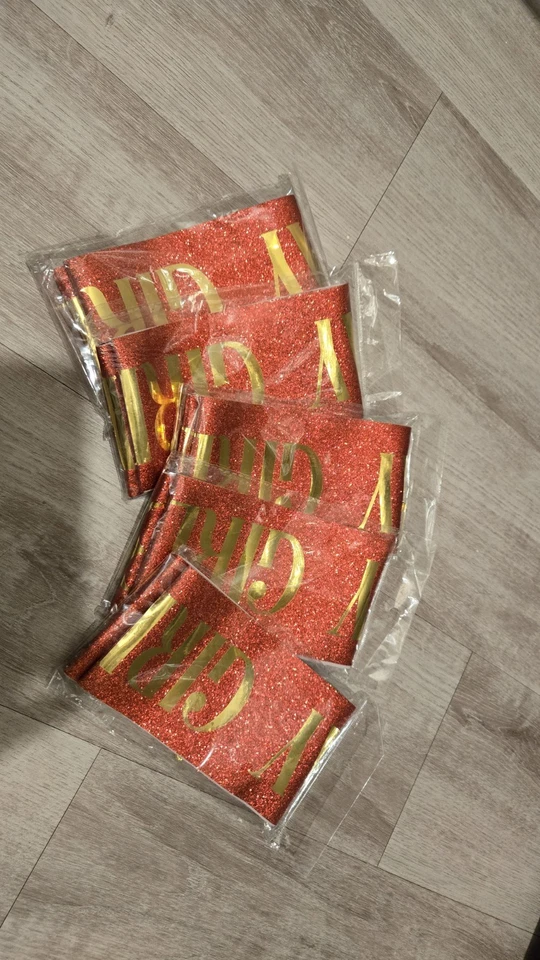 Faja de cumpleaños niña 5 piezas, faja de cumpleaños, fiesta de cumpleaños, faja roja, regalos de cumpleaños Foto 1 de 1