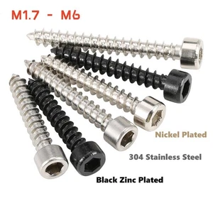 Socket Cap Head Self Tapping Screws Hex Key Cylinder Head Wood Screw M1.7 - M6 - Picture 1 of 7