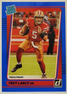 Panini Donruss 2021: Trey Lance #254 prueba de prensa azul radiocontrol - Imagen 1 de 2