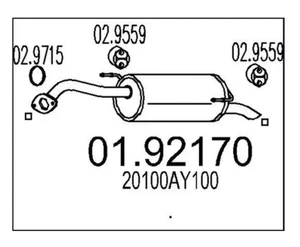 MTS 01.92170 Muffler for Nissan Micra II/III Note I New - Picture 1 of 7