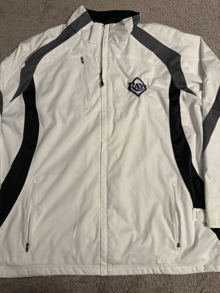 Chaqueta de béisbol blanca MLB Tampa Bay Devil Rays para hombre talla XXL Foto 1 de 4