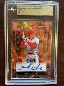 2025 Leaf Metal Jack Clark Auto Pre Production Proof Crystal Fire 1/1 - Picture 1 of 2