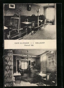 Meldorf, Ansichtskarte, Cafe Blöcker, Innenansicht 1917  - Picture 1 of 2