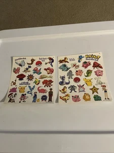 Pokémon 50 Temporäre Tattoos Vintage 1999 Lot 2 Blätter Neu Out Of Box - Bild 1 von 1